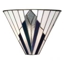 Interiors 1900 - Interiors Astoria - 1 Light Indoor Wall Uplighter Tiffany Style Glass, E14
