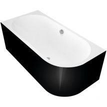 Polysan - astra l monolith Bain asymétrique 160x75x60cm, blanc/noir