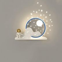 Kcvv - Astronaut LED-Wandleuchte für Kinderzimmer, dimmbar, Nachttisch-Wandleuchte, Projektion, Sterne, Nachtlicht, blau/weiß, zeitgenössische