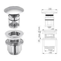 105609 2000 2000 /4" x ø 63 mm, avec panier de récupération, ø 66 mm, verrouillable - ASW