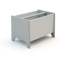 AT4 - Coffre à jouets et rangment en bois Gris et Blanc