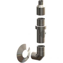 Atec Basis-set F.installation An Aussen- Wand Dn60/100 L=450mm Edelstahl Blank, 700770