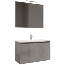 Atena2 80, Mobile 2 Ante 80 Cm, Grigio Cemento, L. 81 X P. 47 X H. 53 Cm - Mama Store