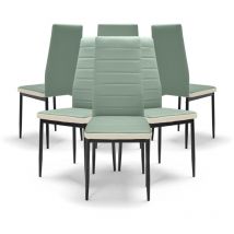 Athens - Lot de 6 chaises en léther vert