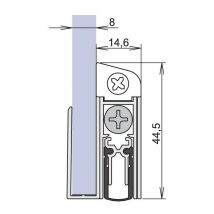 Athmer - Joint de porte Schall-Ex GS-8 1-407 Longueur 833 mm silberfarben eloxiert