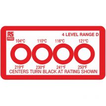 Tiquette thermosensible Rs Pro 104°C à 121°C 4 niveaux
