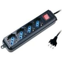 Multipresa Atlantis 4 Porte Nero – 10A/16A – 2500W – Design diagonale per ridurre ingombro