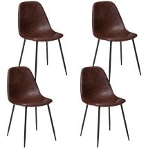 Atmosphera Créateur D'intérieur - Atmosphera 4 chaises Effet en cuir coñac brun «Vladi»Brun 80x53x43 cm - Brun