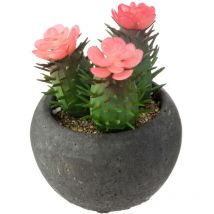 Cactus artificiel pot ciment H11,5cm - Atmosphera créateur d'intérieur