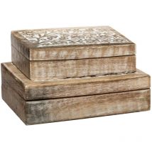 Atmosphera Créateur D'intérieur - Set de 2 boîtes déco Ritual manguier L21 25cm