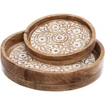 Atmosphera Créateur D'intérieur - Set de 2 plateaux Ritual manguier