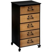 Atmosphera Créateur D'intérieur - Chiffonnier Baris noir 5 tiroirs