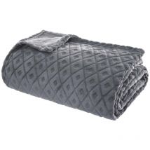 Atmosphera Créateur D'intérieur - Plaid 3D Losange flanelle gris ardoise 180x230cm