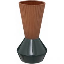 Vase ALICANTE, terre cuite avec vert, 25 cm