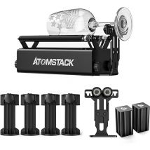 R3 Pro Laser-Rotationswalze, 360°-Aluminium-Rotationswalze, Lasergravurmodul mit 2 Stützstangen, 4 Riser-Pads, geeignet für 95 % Graviermaschinen,