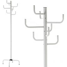 Unimasa - Attaccapanni Appendiabiti a Piantana Metallo 8 Ganci Colore Bianco 40x40x183cm