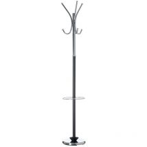 Attaccapanni Piantana Appendiabiti Portaombrelli Metallo 6 Ganci 30x30x178cm