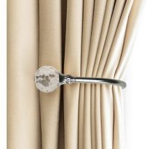 Attache de rideau simple et moderne, crochet mural en forme de u, attaches de rideau en métal, accessoires de rideau, paquet de 2 (argent)