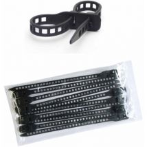 SoftTie Attaches-câbles DL réutilisables noir 10 pièces - Taille:7 x 180 mm