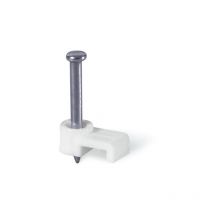 Attaches pontet à clouer ø 5mm (boite de 100) cavalier blanc pour fixation de gaines, tubes et cables fasty