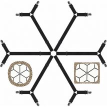 Attaches pour draps - Sangles élastiques réglables pour draps de lit pour lit double, Queen, King Twin, Clips de drap croisés à 6 voies, bande de