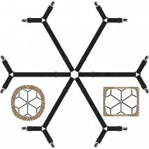 Attaches pour draps - Sangles élastiques réglables pour draps de lit pour lit double, Queen, King Twin, Clips de drap croisés à 6 voies, bande de