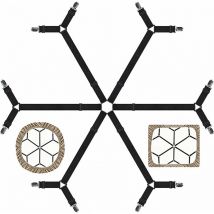Attaches pour draps - Sangles élastiques réglables pour draps de lit pour lit double, Queen, King Twin, Clips de drap croisés à 6 voies, bande de