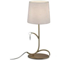 Inspired Mantra Andrea - Table Lamp 45cm, 1 x E14 (Max 20W), Antique Brass, White Shades, White Crystal Droplets