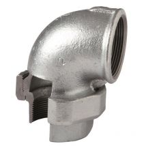 Temperguss Winkelverschraubung Nr. 95 verzinkt, i/i, flachdichtend 1 - Atusa