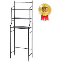Skecten - Au-Dessus du Rangement des Toilettes, Étagère de Salle de Bain 3 Niveaux Organisateur de Rack Économiseur d'espace en Métal, Noir