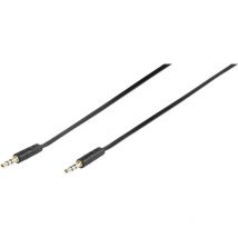 Vivanco - Câble de raccordement 46130 Jack audio [1x Jack mâle 3.5 mm - 1x Jack mâle 3.5 mm] 0.30 m noir plat A297592