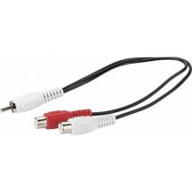 Audio Adapter CIK8230 533 Kabel Cinch schwarz, 0,2m, 2x Cinch Stecker / 1x Cinch Buchse Adapter - Schwaiger