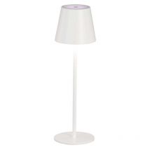 Fischer Leuchten - Außenleuchte Tischleuchte Touch-Dimmer led Gartenlampe Balkonlampe IP54 Weiß