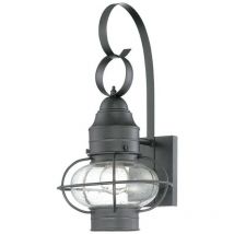 Außenleuchte Wandlampe Vintage E27 h: 45 cm Schwarz Laterne Haus Garten außen