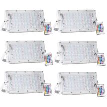 Außenstrahler Wasserdichte Gartenlampe rgb 3000LM 50LED IP66 - 6PC