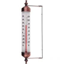 Groofoo - Außenthermometer mit Messgerät, Bronze-Effekt – stilvolles Außen-Gartenthermometer, geeignet für Außentemperatur, Gewächshaus, Garage,