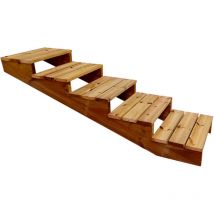 Vinuovo - Außentreppe Holz xl 5 Stufen extra tief Höhe 68cm Breite 60cm