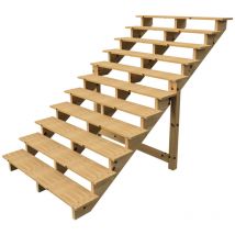 Außentreppe Holz Höhe 190cm 11 Stufen, Breite 160cm, OHNE Setzstufen