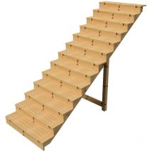 Vinuovo - Holztreppe Höhe 224cm 13 Stufen, Breite 120cm, mit Setzstufen