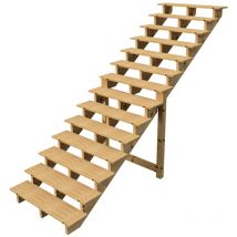 Vinuovo - Außentreppe Holz Höhe 241cm 14 Stufen, Breite 120cm, ohne Setzstufen