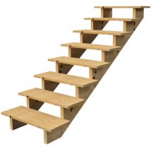 Holztreppe Höhe 139cm 8 Stufen, Breite 60cm, ohne Setzstufen