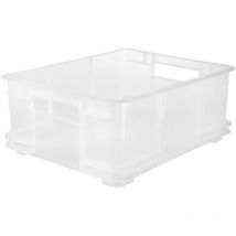 Aufbewahrungsbox Eurobox L, Robuster Kunststoff (PP), 43 x 35 x 17,5 cm, 20 l, Neutral transparent