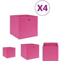 The Living Store Aufbewahrungsboxen 4 Stk. Vliesstoff 28x28x28 cm Rosa - Ordnungshelfer