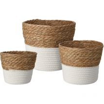 Aufbewahrungskörbe aus Rattan, 3er-Set