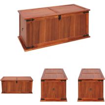 The Living Store Aufbewahrungstruhe 79x34x32 cm Akazie Massivholz - Aufbewahrungstruhen