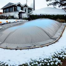 Evolution - Aufblasbare Poolabdeckung Oval 600x320 cm Grau Überwinterung Luft Kissen Pool