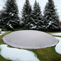Aufblasbare Poolabdeckung Rund 400 cm Grau Überwinterung Luft Kissen Pool