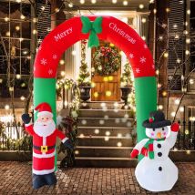 Qiyao - Aufblasbare Weihnachtsdekorationen – Außendekorationen – Aufblasbare LED-Statuenlichter – Weihnachtsbaum/Weihnachtsbogen (2,4 m)