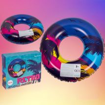 Aufblasbarer Schwimmring Retro Palmen 90cm Schwimmreifen Vinyl