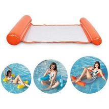 Shmshng - Aufblasbares Schwimmbett, Ultra-bequeme Wasserhängematte Mit Netz, Aufblasbarer Kopf- Und Fußteil-poolhängematte, Wasserluftmatratze, 